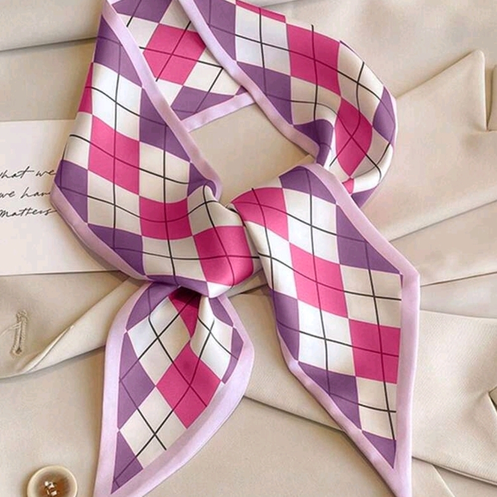 Pink and Purple Argyle Scarf - Picture 1 of 1